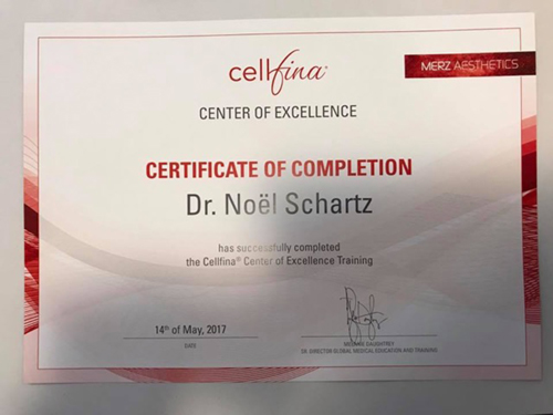 Certificat centre d'excellence Cellfina